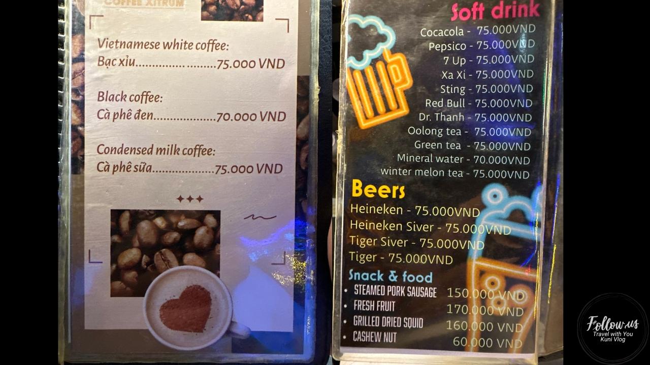 Ruby DJ Café（旧 Café Xì Trum）メニュー